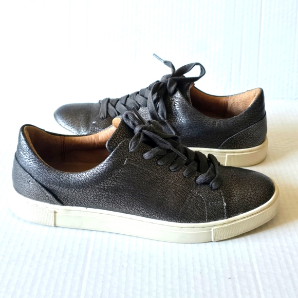 Frye Ivy Low Lace Sneakers Women’s Size 8.5 Pewter Leather Casual Comfort Shoes - Picture 11 of 11